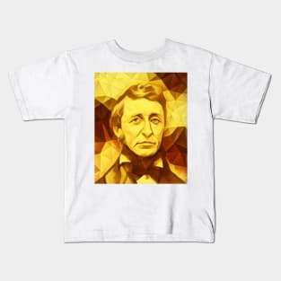 Henry David Thoreau Golden Portrait | Henry David Thoreau Artwork 11 Kids T-Shirt